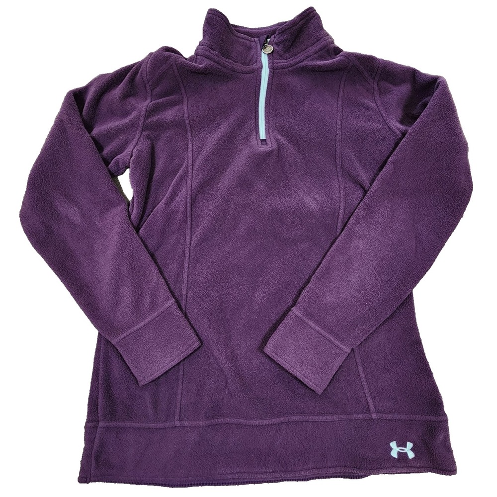 Under Armour Womens Purple Fleece 1/4 Zip Pullover Jacket Size Medium